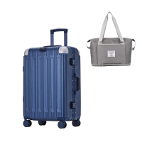 【Batolon 寶龍】PC+ABS鋁框硬殼箱行李箱(BL2408A-29吋-深藍)