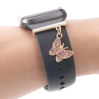 1pc Golden Butterfly WatchBands Charm Decoration for Apple Watch Band Accessories for Galaxy Watch Series Bands Charms Jewelry
