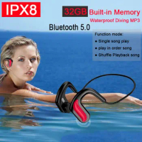 2022 New IPX8 Waterproof MP3 Music Player 32GB Built-in Memory Swimming Diving Earphone Bone Conduction Headphone sport/out MP3