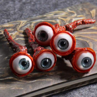 Horror Ripped Out Eyeball Prop Cosplay Realistic Creepy Bloody Eyeballs Decorate Bloodshot Eyes Cosplay Halloween Party Costume