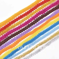 Gold Silver Centipede Braid Lace Ribbon 5m 8mm For DIY Craft Sewing Accessories Curve Lace Braided Lace Ribbon Handmade Supplies