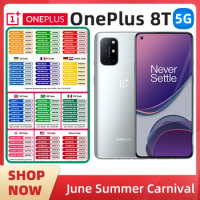 Oneplus 8T Mobile Phone 5G LTE 6.51" 12GB RAM 256GB Dual SIM Card Full Screen Snapdragon 865 original used phone