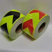 10CM*5M High-Intensity Reflective Striped Arrow Self-Adhesive Conspicuity Tape Fluorescent Yellow Black Reflector Truck Sticker