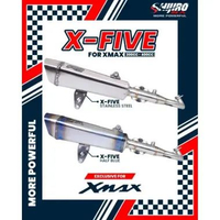 KNALPOT SHIJIRO RACING TYPE X-FIVE FOR XMAX OLD XMAX CONNECTED ( INLET 55 - STAINLESS ) (XMAX OLD -