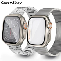 Turning Into Ultra 49mm Case Titanium Strap for Apple Watch 45mm 44mm 41 40mm Glass Protector Band for iWatch Series 8 7 6 SE 54