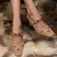 Chic French-Style Mary Jane Shoes with Chunky Heels for Women – 2026 Spring/Summer Collection, Elega