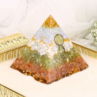 金字塔天然水晶許愿奧根能量寶石擺件桌面能量塔家居臥室客廳消磁