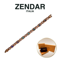 【ZENDAR】3顆純鍺 健康鈦鍺白鋼玫瑰金磁石手鍊精品 附送禮提袋(S號 26950)