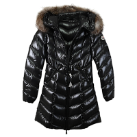 MONCLER 經典長版保暖連帽羽絨外套(黑-XS)