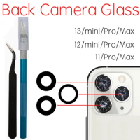 Back Camera Glass For Apple iPhone 11 12 13 MIni Pro Max Rear Camera Lens With Adhesive And Remove Tools Repair Replacement