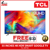TCL 55p735 4K HDR  TV / Smart Android TV /  Assistant, edgeless design, voice control/with free wall bracket/Tcl