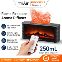 Humidifier Perapian Api 250mL - Efek Api 3D, Lampu RGB 7 Warna, Remote, Timer 3/6H, Aromaterapi, Typ