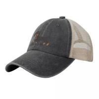 Black and Tan Dachshund Sausage Dog Cowboy Mesh Baseball Cap Golf Hat Man black New In Hat For Girls Men's