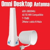 700MHZ 5300MHZ 2G 3G 4G 5G WiFi LTE Multi Band Omni Antenna 2M Cable for Cellular Amplifier Signal Booster Repeater Modem Router