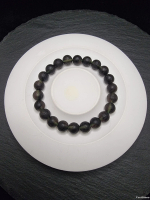 Gelang Batu Ice Obsidian Rough  Natural Confidence Stone 4A 8-10mm C1946