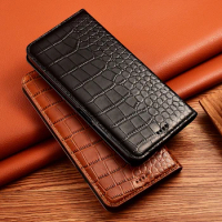 Crocodile Genuine Leather Case For Xiaomi Redmi Note 5 6 7 8 8T 9 9S 10 10S 11 12 13 Pro Turbo Max Plus Phone Cover Cases