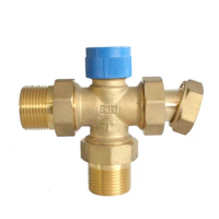 thermostatic mixing valve for centralised systems 3 way temperature control valve brass mixing valve