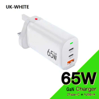 65W GaN Socket Desktop Laptop Fast Charger 3 in 1 Adapter For iPhone 14 13 12 Pro Max Phone Charger Xiaomi Samsung