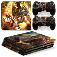 For PS4 Pro Anime Attack on Titan PVC Skin Vinyl Sticker Decal Cover Console DualSense Controllers Dustproof Protective Sticker