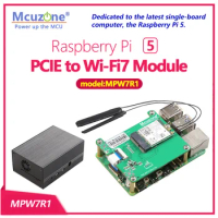 (model:MPW7) Raspberry Pi 5 PCIE to M.2 WiFi7 Module,BE200,AX210,AX200,support google TPU,WiF6E
