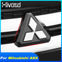 For Mitsubishi ASX 2020 2021 Emblem Decoration Front Grill Logo Frame Cover ABS Chrome Modification Parts Exterior Accessories