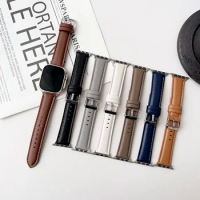 Leather Watch Strap For Apple Watch band 49mm 44mm 45mm 42mm 38mm 40mm 41mm sport bracelet iWatch series 8 7 6 5 4 3 Ultra 9 Se