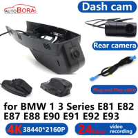 AutoBora 4K Wifi 3840*2160 Car DVR Dash Cam Camera 24H Video Monitor for BMW 1 3 Series E81 E82 E87 E88 E90 E91 E92 E93