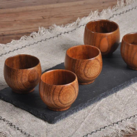 1pc Jujube Wood Cup Natural Wooden Handmade Canteen Kung Fu Tea Cup, For Eating Breakfast Beer And drinking Water Milk Tea