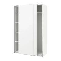 PAX/HASVIK 衣櫃/衣櫥, 白色/白色, 150x66x236 公分