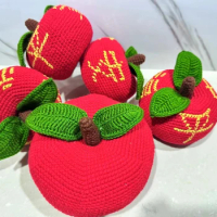 Exclusive and original simulation of hand sewn apple fruit home artificial variety red apple fruit store model