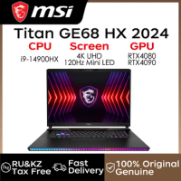 MSI Gaming Laptops MSI Titan GE68 HX 2024 Intel Core I9-14900HX 16“ 4K 120Hz RTX4080/RTX4090 M.2 PCIE 4.0 SSD Notebook PC