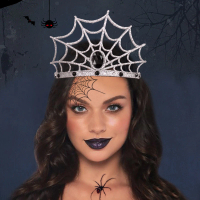 misewcv Halloween Spiderweb Crown Crown Spooky Spider Web Tiara Headpiece สำหรับผู้หญิง Girls Hallow