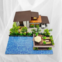【上芳香業】紙紮屋 紙紮用品 華麗別墅+碼頭 2層樓電梯別墅(附地契 滿七 百日 對年 往生用品 棺內)