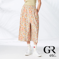 【GLORY21】品牌魅力款-etc.彩色圓點印花鬆緊腰寬褲(杏色)
