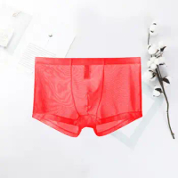 Men Club Boxers Low Waist Moisture-wicking Summer Sports Men Boxers Anti-septic Male Underpants Men Inner Wear Clothes