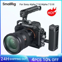 SmallRig Full DSLR Cage for Sony Alpha a7iv A7 IV / Alpha 7S III Advanced Cage Kit L-Bracket Baseplate for Sony A7IV A7m4 3669