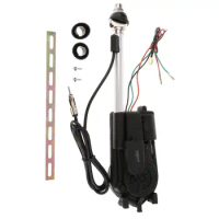 1 Set Stainless Antenna Kit Auto Antenna Accessories Electric Power Black 12V Support AM/FM Radio