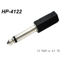 台製 Stander HP-4122 3.5mm 單聲道母頭 轉 6.3mm 單聲道公頭 轉接頭(小轉大)【唐尼樂器】