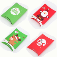 10pcs Paper Bags Gift Bags Food Cookie Packaging Bags Party Favor Boxes Merry Christmas Xmas New Year Home Decoration