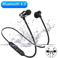 Magnetic Wireless Blutooth Earphone Run Sports Waterproof Earphones Support connected calls stereo Music Neck hanging Headphones