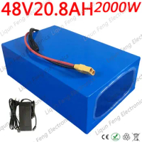 48V 1000W 2000W eScooter Lithium Battery Pack 48V 20AH eBike Battery 48V 20Ah Electric Bike Battery with 50A BMS 54.6V2A Charger