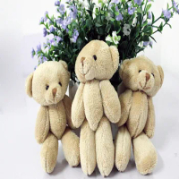 50pieces/lot 12cm Brown Bear cartoon bouquet bear doll plush joints Naked teddy bear doll mini bear doll