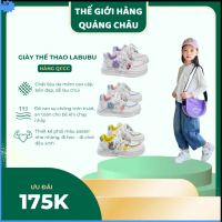 hua Giày Thể Thao Bé Gái Đính Sticker LABUBU Da PU Mềm - Giày Labubu Bé Gái Chống Trơn Trư