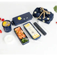 Japan Asvel Double-deck Lunch-box-Microwavable Japanese Style Dining Box Ideal for Fat Reduction with Separate Compartments