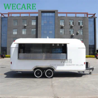 WECARE Concession Stand Mobile Roasted Chicken Food Truck White Airstream Food Trailer Fully Equipped