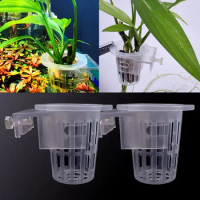1/2Pcs Fish Tank Water Grass Cup Planting Basket Hydroponic Plant Planting Cup Fish Tank Decoration Hanging Cup