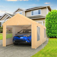 10 X 20 Feet Heavy-Duty Steel Portable Carport Tent Car Canopy Shelter Outdoor Awning Waterproof Canopy Tent Cars Garage