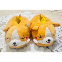 [พร้อมส่ง] ส่งต่อรองเท้าแตะใส่ในบ้าน ลายตุ๊กตาหมาคอร์กี้ สุดน่ารักกก slipper