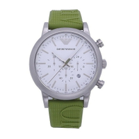 ARMANI 義式新潮風格三眼計時優質腕錶-綠色/45mm-AR11022｜樂天信用卡滿5千回饋10%點數★