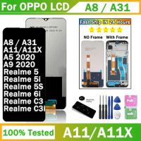 6.5" Original For OPPO A5 A9 2020 LCD Display A11 A11X A8 Touch Screen Digitizer Assembly For Realme C3 6i 5 5i 5s LCD Replace